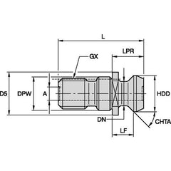 RK40ISBM PULL STUD SK40 ISO7388/2 TYPE B - Industrial Tool & Supply