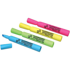 Ability One - Markers & Paintsticks; Type: Highlighter ; Color: Yellow, Pink, Blue, Green ; Ink Type: Florescent ; Tip Type: Chisel - Exact Industrial Supply