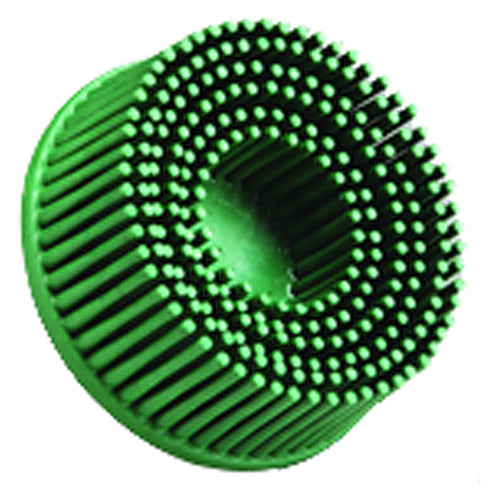 Scotch-Brite Roloc Bristle Disc RD-ZB 50 TR Green 3″ × 5/8″ Tapered - Industrial Tool & Supply
