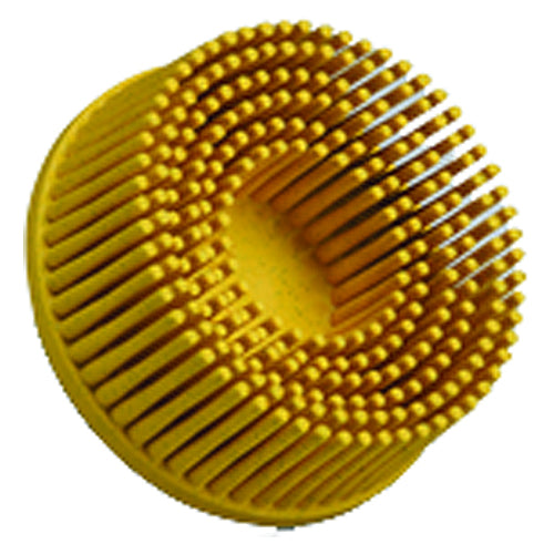 Scotch-Brite Roloc Bristle Disc RD-ZB 80 TR Yellow 3″ × 5/8″ Tapered - Industrial Tool & Supply