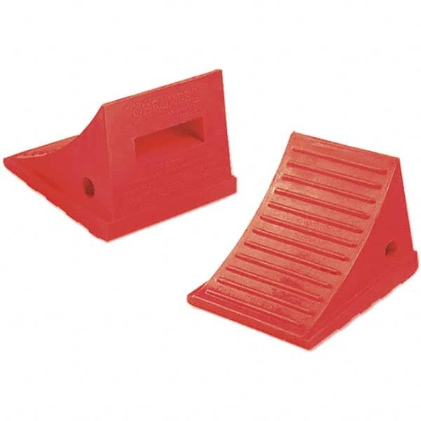 Checkers - 1 2-Piece 7-1/2" Wide x 6-1/2" High x 8-1/4" Deep Polyurethane Wheel Chock - Industrial Tool & Supply