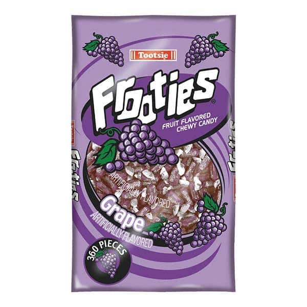 Tootsie Roll - Snacks, Cookies, Candy & Gum Breakroom Accessory Type: Candy Breakroom Accessory Description: Frooties, Grape, 38.8oz Bag, 360 Pieces/Bag - Industrial Tool & Supply