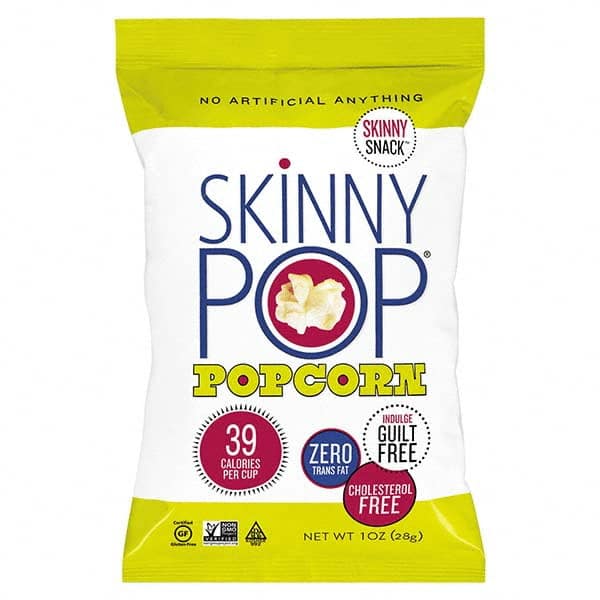 SkinnyPop Popcorn - Snacks, Cookies, Candy & Gum Breakroom Accessory Type: Popcorn Breakroom Accessory Description: Popcorn, Original, 1 oz Bag, 12/Carton - Industrial Tool & Supply