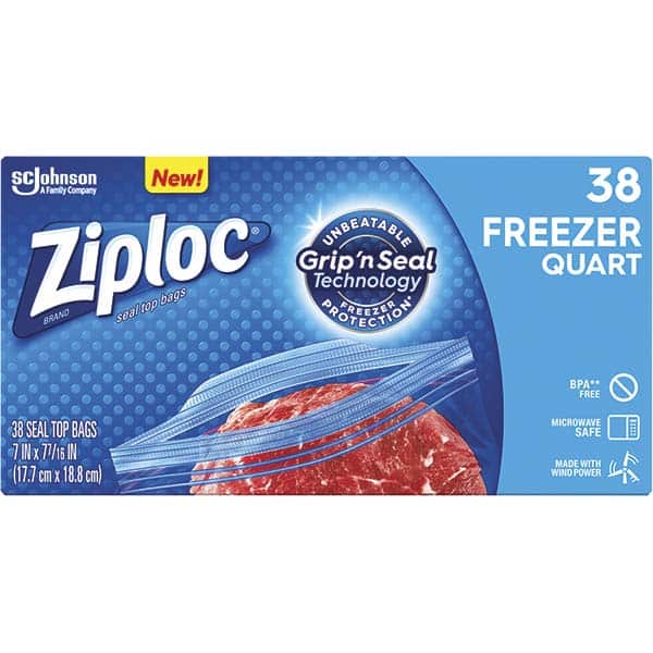 Ziploc - Reclosable Food & Sandwich Bags Volume Capacity: 1 Qt. Width (Inch): 6.970 - Industrial Tool & Supply
