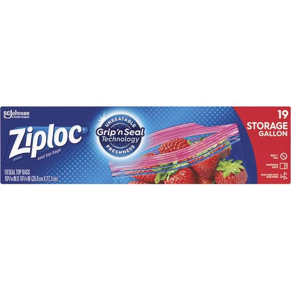 Ziploc - Reclosable Food & Sandwich Bags Volume Capacity: 1 Gal. Width (Inch): 9-3/8 - Industrial Tool & Supply