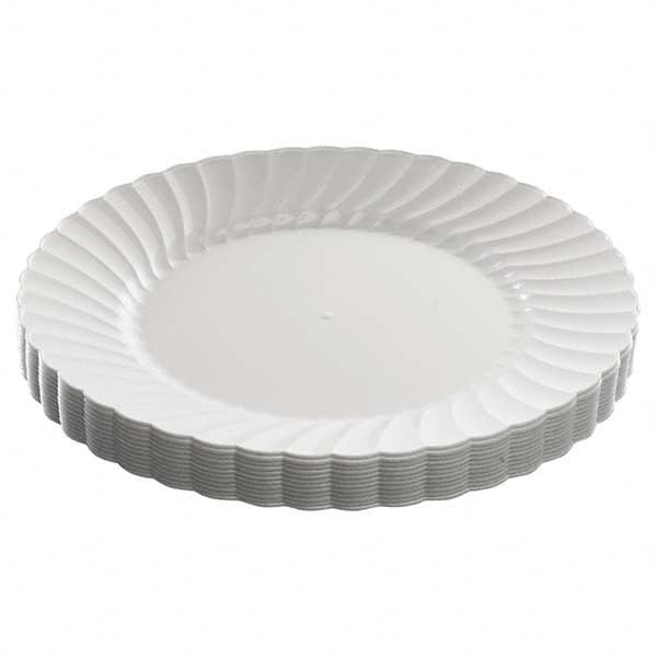 WNA - Classicware Plastic Dinnerware, Plates, Plastic, White, 9in, 12/Bag, 15/Carton - Industrial Tool & Supply