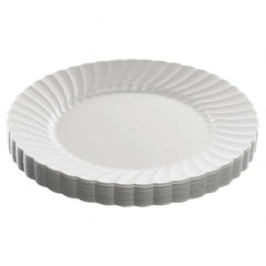 WNA - Classicware Plastic Dinnerware, Plates, Plastic, White, 9in, 12/Bag, 15/Carton - Industrial Tool & Supply