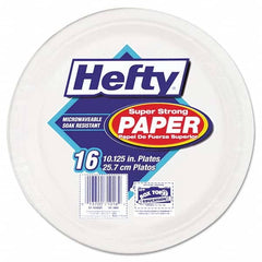 Hefty - Super Strong Paper Dinnerware, 10 1/8" Plate, Bagasse, 16/Pack, 12 Packs/Carton - Industrial Tool & Supply