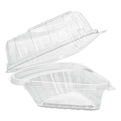 DART - Showtime Clear Hinged Containers, Pie Wedge, 6 2/3 oz, Plastic, 125/PK, 2 PK/CT - Industrial Tool & Supply