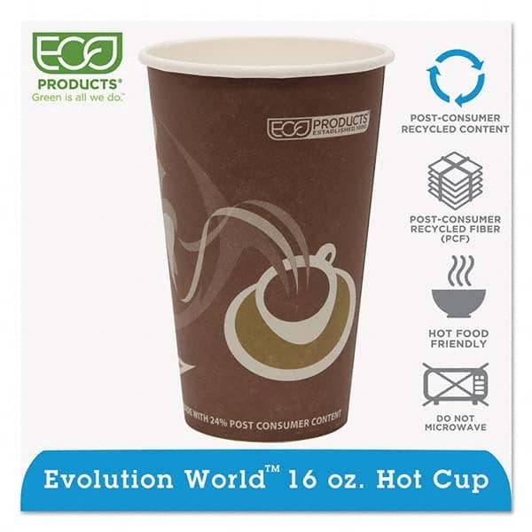 ECO PRODUCTS - Evolution World 24% Recycled Content Hot Cups - 16 oz, 50/PK, 20 PK/CT - Industrial Tool & Supply