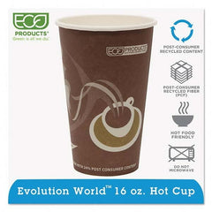 ECO PRODUCTS - Evolution World 24% Recycled Content Hot Cups - 16 oz, 50/PK, 20 PK/CT - Industrial Tool & Supply