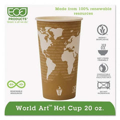 ECO PRODUCTS - World Art Renewable Compostable Hot Cups, 20 oz, 50/PK, 20 PK/CT - Industrial Tool & Supply