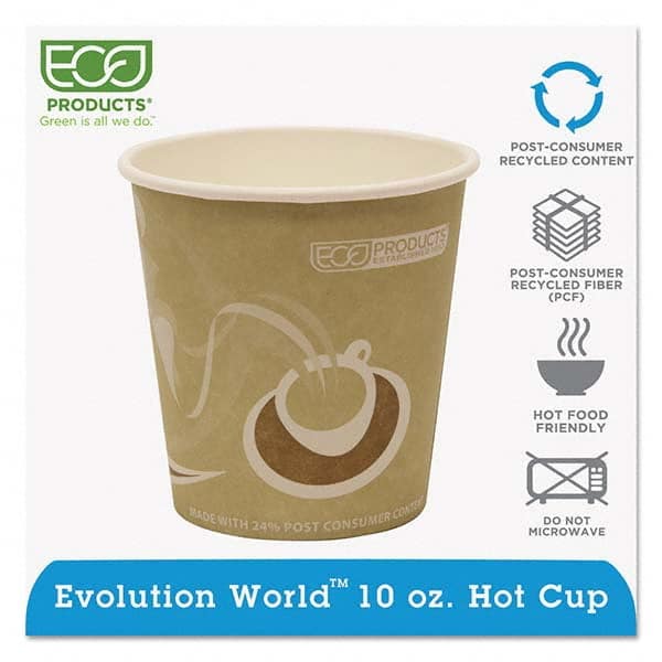 ECO PRODUCTS - Evolution World 24% Recycled Content Hot Cups - 10 oz, 50/PK, 20 PK/CT - Industrial Tool & Supply