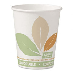 DART - Bare by Solo Eco-Forward PLA Paper Hot Cups, 10 oz, Leaf Design, 50/Bag, 20 Bags/Ct - Industrial Tool & Supply