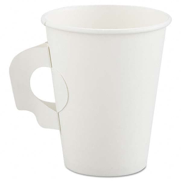 DART - Polycoated Hot Paper Cups with Handles, 8 oz, White - Industrial Tool & Supply