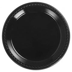 Chinet - Heavyweight Plastic Plates, 10-1/4", Black, Round - Industrial Tool & Supply
