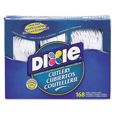 Dixie - Combo Pack, Tray/Plastic Utensils, 56 Forks, 56 Knives, 56 Spoons, 6 Packs - Industrial Tool & Supply