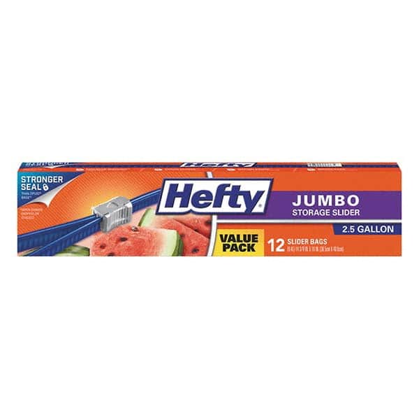 Hefty - Reclosable Food & Sandwich Bags Volume Capacity: 2.5 Gal. Width (Inch): 14-3/8 - Industrial Tool & Supply