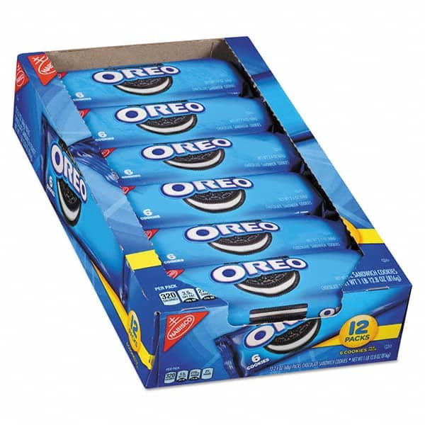 Nabisco - Snacks, Cookies, Candy & Gum Breakroom Accessory Type: Cookies Breakroom Accessory Description: Oreo Cookies Single Serve Packs, Chocolate, 2.4oz Pack, 6 Cookies/Pack, 12Pk/Bx - Industrial Tool & Supply