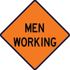 VizCon - "Workers Ahead," 48" Wide x 48" High Vinyl Construction Roadway Sign - Industrial Tool & Supply