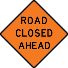 VizCon - "Right Lane Closed Ahead," 36" Wide x 36" High Vinyl Construction Roadway Sign - Industrial Tool & Supply