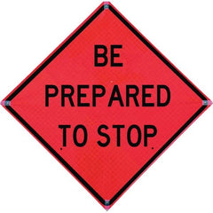 VizCon - "Road Construction Ahead," 36" Wide x 36" High Vinyl Construction Roadway Sign - Industrial Tool & Supply