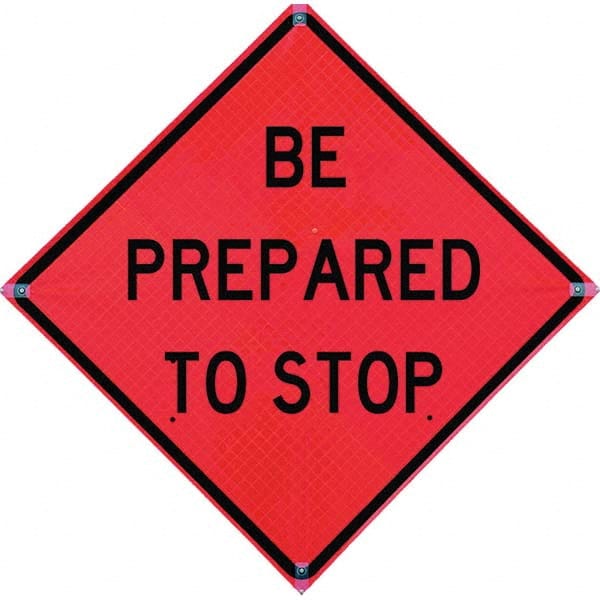 VizCon - "Right Lane Closed Ahead," 48" Wide x 48" High Vinyl Construction Roadway Sign - Industrial Tool & Supply