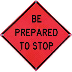 VizCon - "Right Lane Closed Ahead," 48" Wide x 48" High Vinyl Construction Roadway Sign - Industrial Tool & Supply