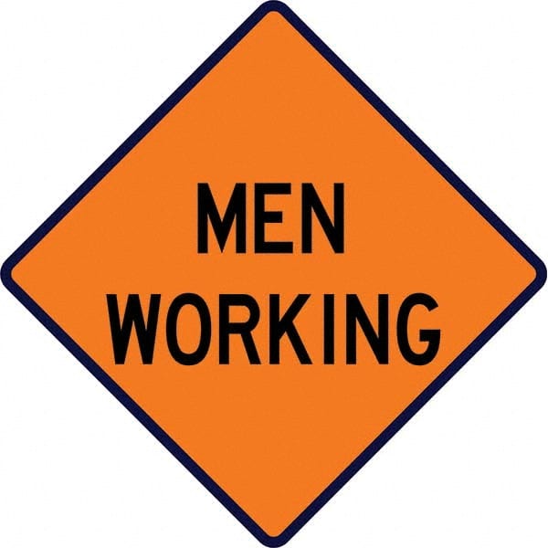 VizCon - "Road Work Ahead," 48" Wide x 48" High Vinyl Construction Roadway Sign - Industrial Tool & Supply