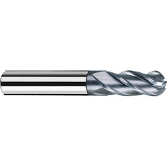 Fraisa - 5/16" Diam, 1" LOC, 4 Flute Solid Carbide Ball End Mill - Industrial Tool & Supply