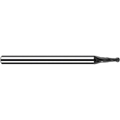 Fraisa - 0.4mm Diam, 1mm LOC, 2 Flute Solid Carbide Ball End Mill - Industrial Tool & Supply