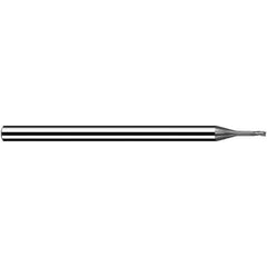 Fraisa - 0.5mm, 0.6mm LOC, 40mm OAL, 3 Flute Solid Carbide Square End Mill - Industrial Tool & Supply