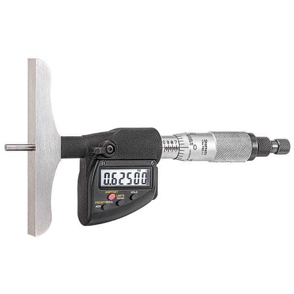 Starrett - Electronic Depth Micrometers Minimum Measurement (mm): 0.00 Minimum Measurement (Decimal Inch): 0.00 - Industrial Tool & Supply