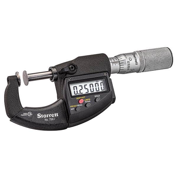 Starrett - Disc Micrometers Operation Type: Electronic Minimum Measurement (mm): 0 - Industrial Tool & Supply