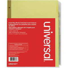 UNIVERSAL - Tabs, Indexes & Dividers Indexes & Divider Type: Customizable Size: 8-1/2 x 11 - Industrial Tool & Supply