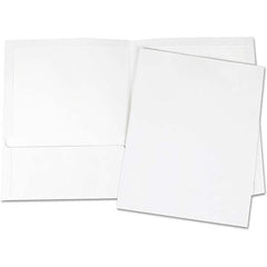 File Folders, Expansion Folders & Hanging Files; Folder/File Type: Pocket Folders; Color: White; Index Tabs: No; File Size: Letter; Box Quantity: 25; Folder Type: Pocket Folders