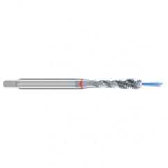 M6x1.0 6H 3-Flute Cobalt Red Ring Semi-Bottoming 40 degree Spiral Flute Tap-Bright - Industrial Tool & Supply