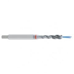 M5x0.80 6H 3-Flute Cobalt Red Ring Semi-Bottoming 40 degree Spiral Flute Tap-Bright - Industrial Tool & Supply