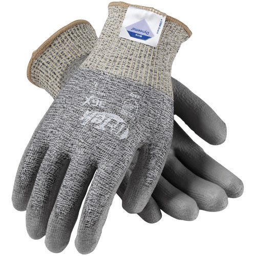 ‎19-D320/S Coated Gloves - G-Tek 3GX Dyneema Diamond - 13G S&P Poly Shell - Gray PU Smooth Grip - A3 - Exact Industrial Supply