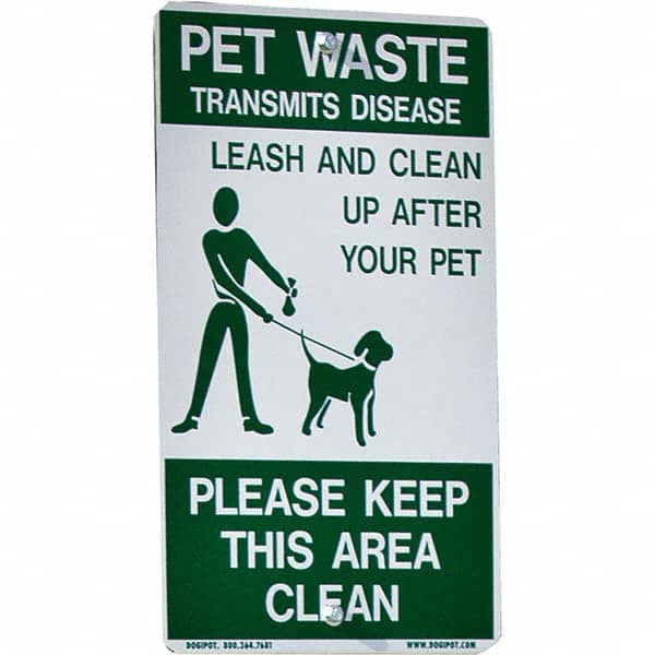 DOGIPOT - Pet Waste Station Accessories Type: Reflective Pet Sign Material: Aluminum - Industrial Tool & Supply