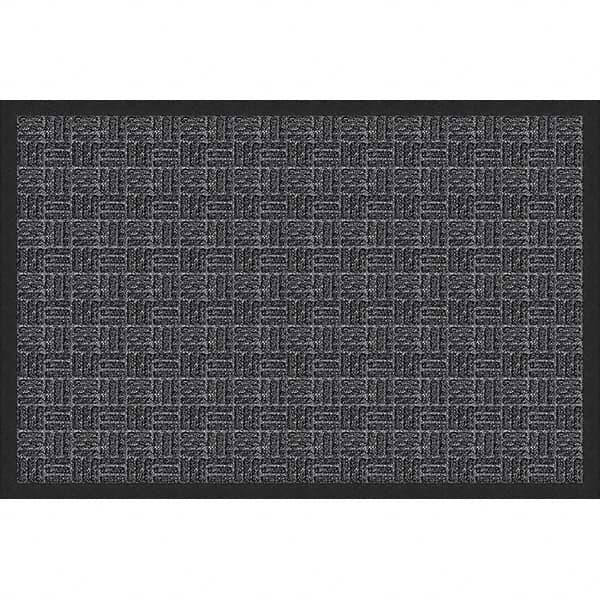 Entrance Mat: 5' Long, 3' Wide, Olefin Surface Indoor & Outdoor, Medium-Duty Traffic, Rubber Base, Charcoal