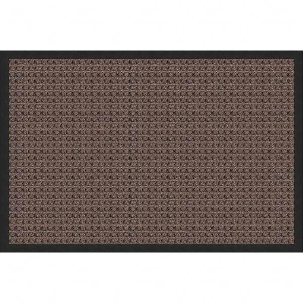Entrance Mat: 6' Long, 4' Wide, Polypropylene Surface Indoor & Outdoor, Medium-Duty Traffic, Rubber Base, Brown