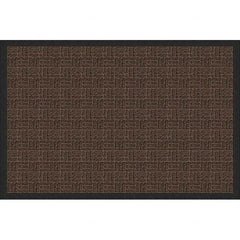 Entrance Mat: 3' Long, 2' Wide, Olefin Surface Indoor & Outdoor, Medium-Duty Traffic, Rubber Base, Brown