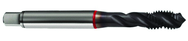 M3x0.50 6H 3-Flute Cobalt Red Ring Semi-Bottoming 40 degree Spiral Flute Tap-TiCN - Industrial Tool & Supply