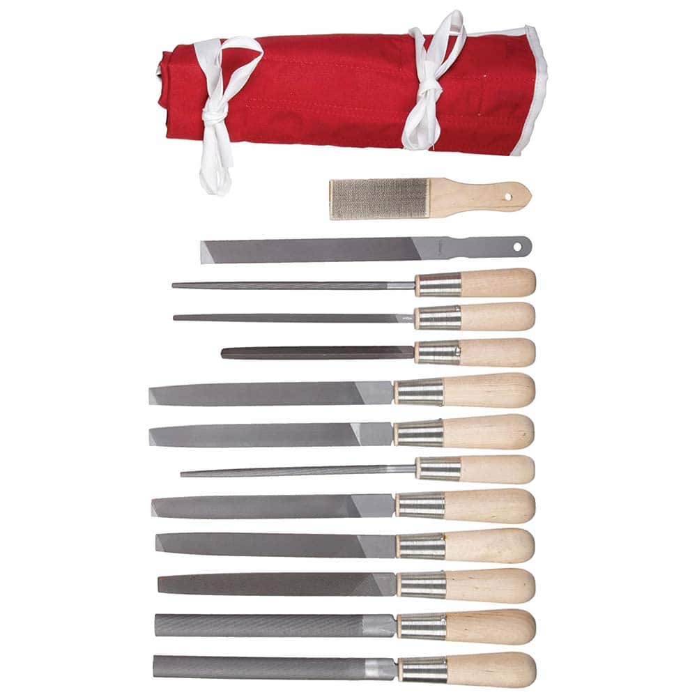 File Set: 6 Pc, American Includes Flat, Half Round Files, Built-In Handles