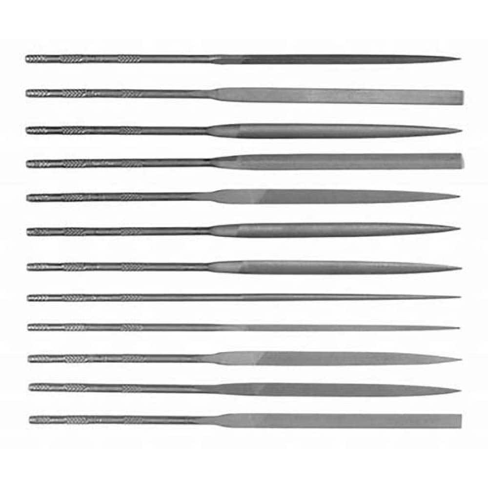 File Set: 12 Pc, Needle Includes Square, Round, Half Round, Slitting, Flat, Marking, Knife, Crossing, Three Square, Barrette, Equalling Files