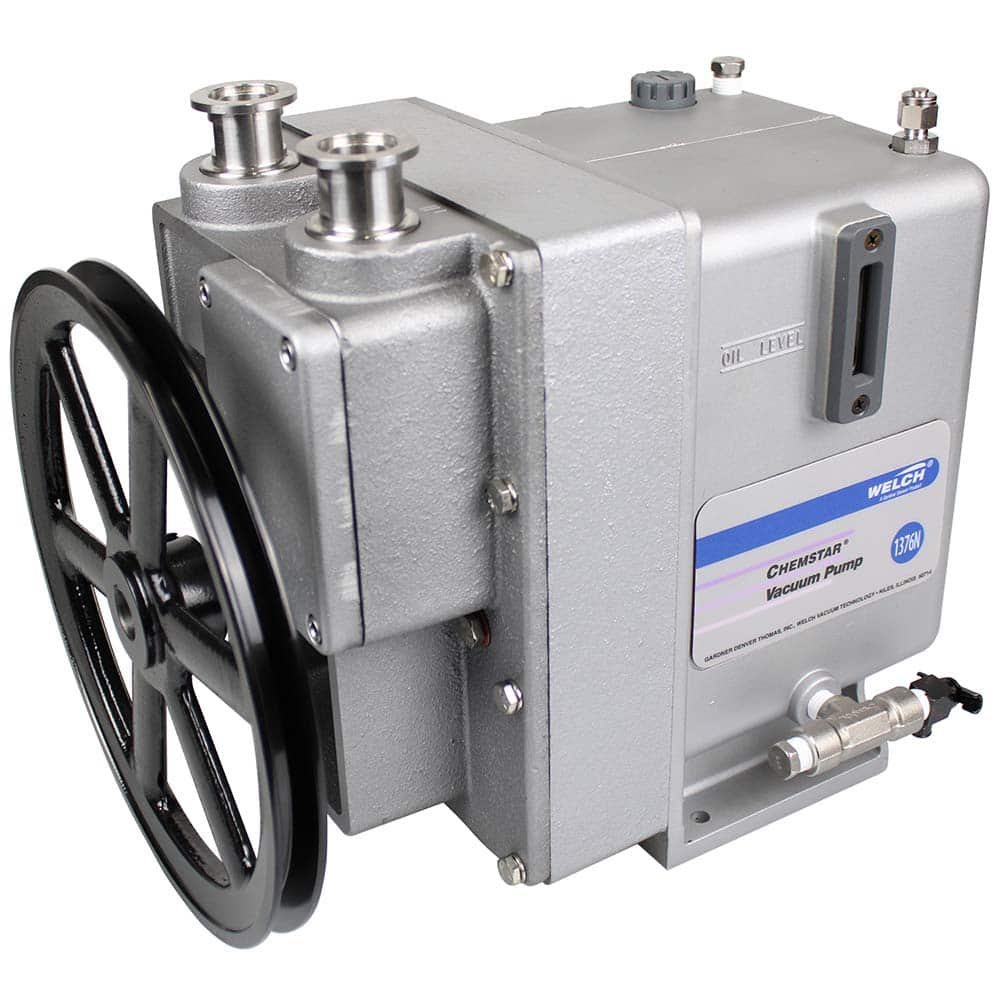 Welch - Rotary Vane-Type Vacuum Pumps; Horsepower: N/A ; Voltage: N/A ; Cubic Feet per Minute: 10.60 ; Length (Decimal Inch): 10.0000 ; Width (Decimal Inch): 10.0000 ; Height (Inch): 13.40 - Exact Industrial Supply