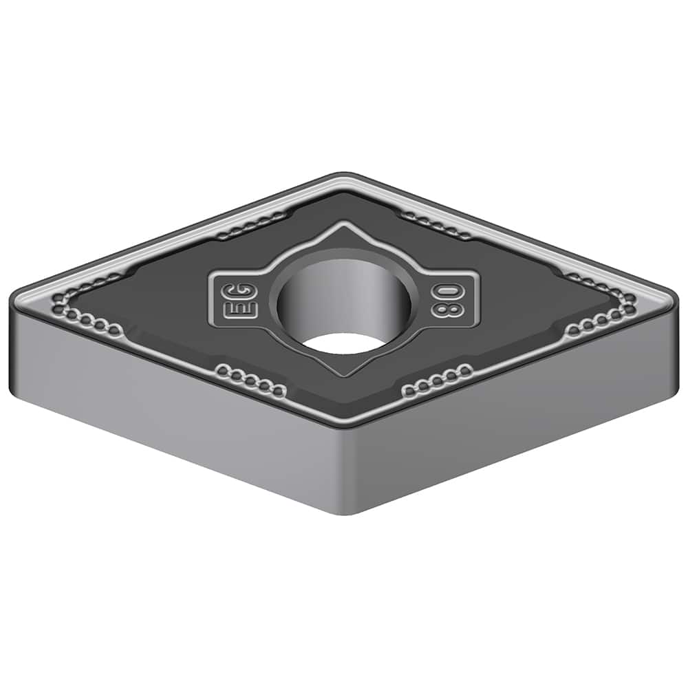 DNMG441EEG AC8025P Carbide Turning Insert Absotech Finish, 0.6102″ Long, 1/2″ Inscribed Circle, 0.0157″ Corner Radius, 1/4″ Thick, 55° Included Angle, Series AC8000P