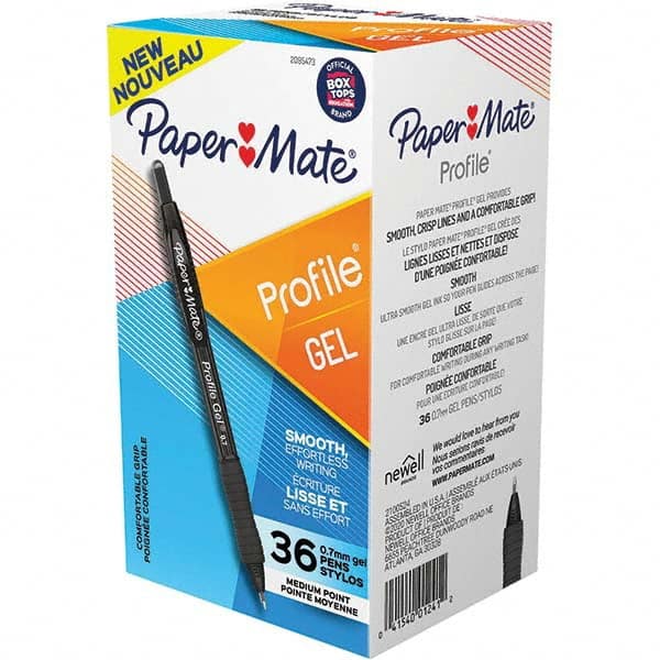 Paper Mate - Pens & Pencils Type: Retractable Gel Color: Black - Industrial Tool & Supply