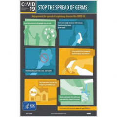 NMC - 1 5-Piece "STOP THE SPREAD OF GERMS", 12" Wide x 18" High, Paper Safety Sign - Industrial Tool & Supply